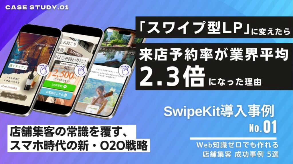【無料DL】店舗集客の常識を覆す｜来店予約率2.3倍を実現した「スワイプ型LP」成功事例5選