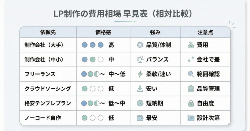 LP制作費用の内訳を全解説！見積もりの見方がわかる9項目