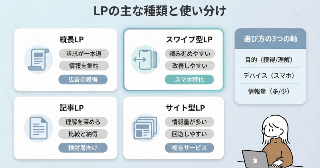 LPの使い分け解説画像