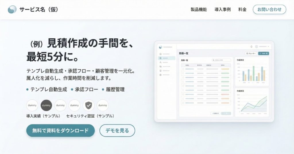 BtoBパターン①｜課題×解決策を明示する構成