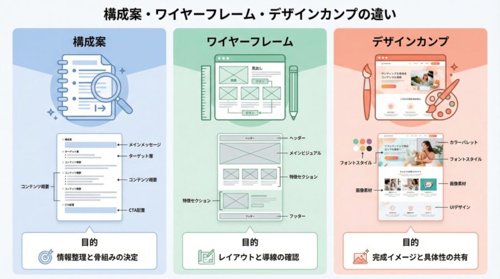 デザインカンプや構成案との違い