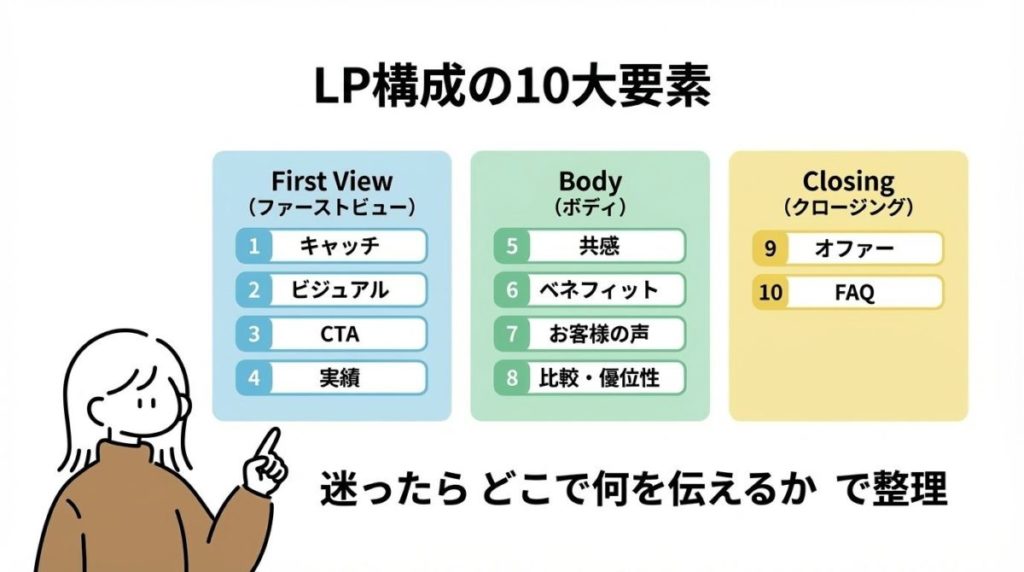 【完全網羅】コンバージョンを生むLP構成の10大要素と役割