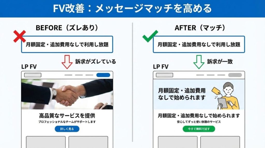 FV改善でメッセージマッチを高める型