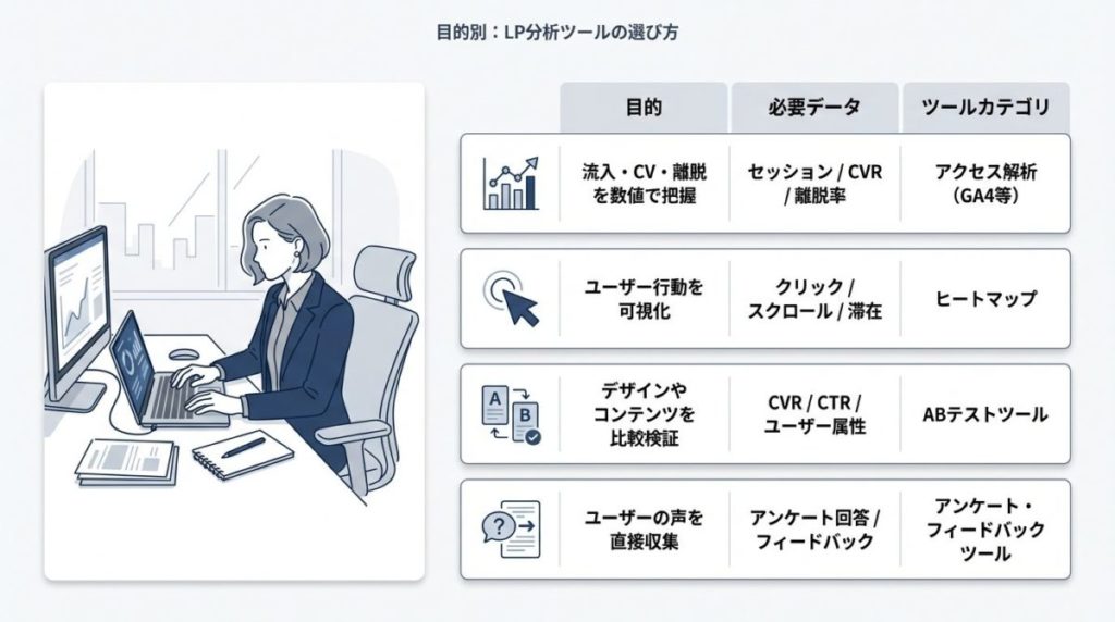 目的別に使うLP分析ツールを選ぶ